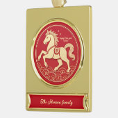 Year of the Horse 2026 Chinese New Year  Verguld Banner Ornament (Links)