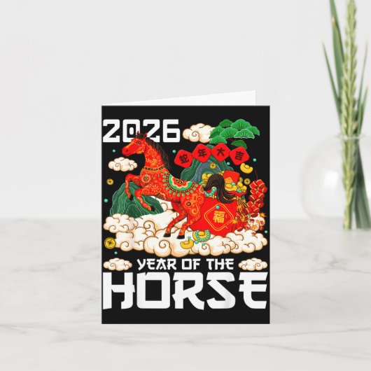 Year Of The Horse 2026 Happy Chinese Lunar New Yea Kaart (Voorkant)