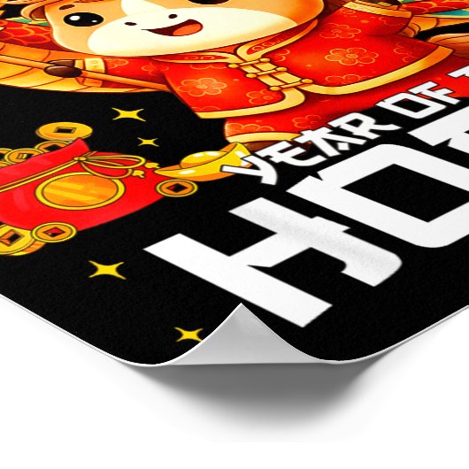 Year Of The Horse 2026 Lion Dance Chinese New Year Poster (Hoek)