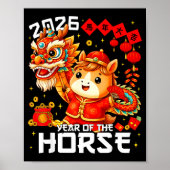 Year Of The Horse 2026 Lion Dance Chinese New Year Poster (Voorkant)