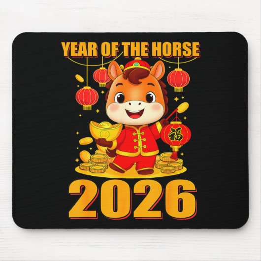 Year Of The Horse 2026 Lunar New Year Chinese Muismat (Voorkant)