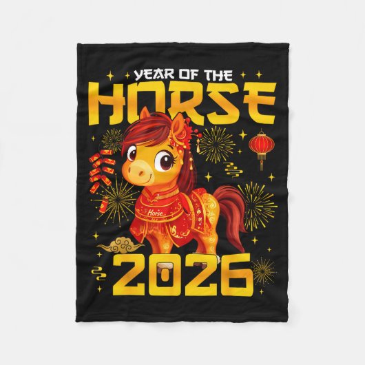 Year Of The Horse 2026 Lunar New Year Chinese New  Fleece Deken (Voorkant)