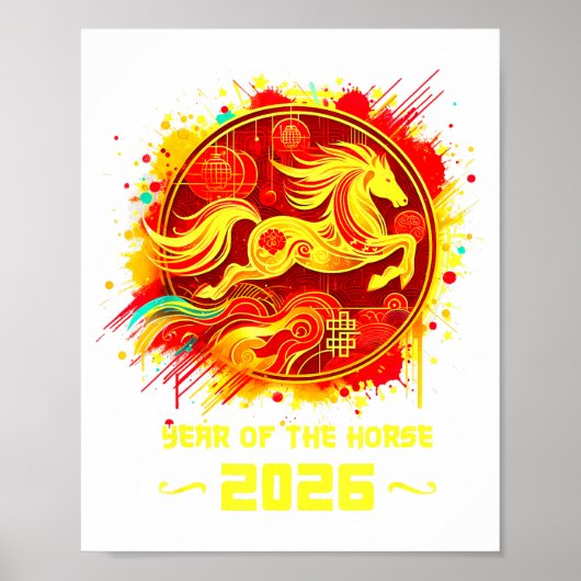Year Of The Horse 2026 Lunar New Year Chinese New  Poster (Voorkant)