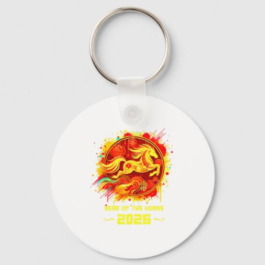 Year Of The Horse 2026 Lunar New Year Chinese New Sleutelhanger (Voorkant)