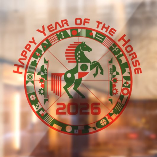 Year of the Horse 2026 Raamsticker (Vel 2)