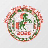 Year of the Horse 2026 Raamsticker (Vel)