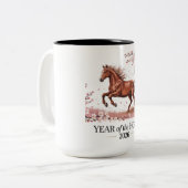 Year of the Horse 2026 Tweekleurige Koffiemok (Voorkant links)