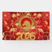Year of the Horse Chinese New Year 2026 Spandoek (Horizontaal)