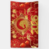 Year of the Horse Chinese New Year 2026 Spandoek (Verticaal)