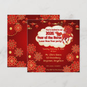 Year of the Horse Chinese New Year Invitation Kaart (Voorkant / Achterkant)
