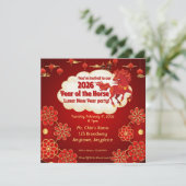 Year of the Horse Chinese New Year Invitation Kaart (Staand voorkant)