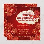 Year of the Horse Chinese New Year Kaart (Voorkant / Achterkant)