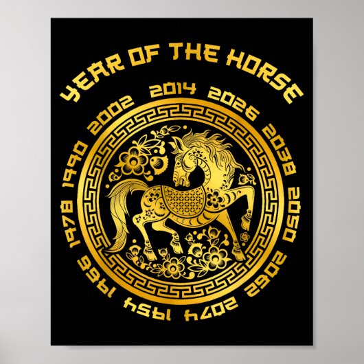 Year Of The Horse Chinese Zodiac Chinese New Year  Poster (Voorkant)