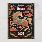 Year of the Horse Chinese Zodiac Lunar New Year 26 Briefkaart (Voorkant)