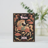 Year of the Horse Chinese Zodiac Lunar New Year 26 Briefkaart (Staand voorkant)