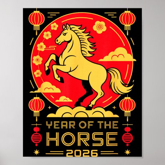 Year Of The Horse – Chinese Zodiac New Year 2026  Poster (Voorkant)