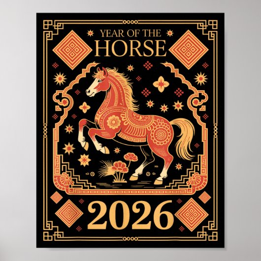 Year Of The Horse – Chinese Zodiac New Year 2026  Poster (Voorkant)
