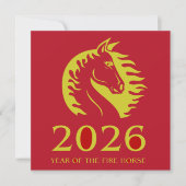 Year of the Horse Flat Greeting Card (Voorkant)