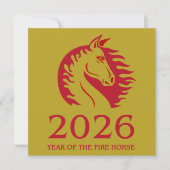 Year of the Horse Flat Greeting Card (Voorkant)