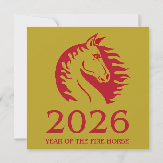 Year of the Horse Flat Greeting Card (Voorkant)