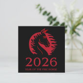 Year of the Horse Flat Greeting Card (Staand voorkant)