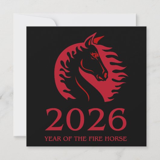 Year of the Horse Flat Greeting Card (Voorkant)