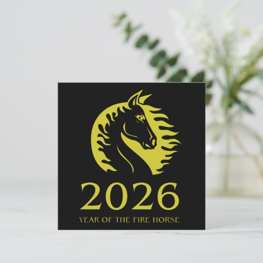 Year of the Horse Flat Greeting Card (Staand voorkant)