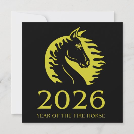 Year of the Horse Flat Greeting Card (Voorkant)