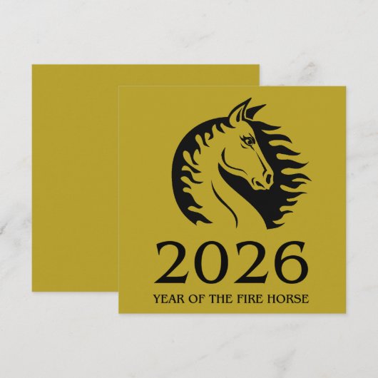 Year of the Horse Flat Greeting Card (Voorkant / Achterkant)