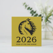 Year of the Horse Flat Greeting Card (Staand voorkant)