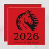 Year of the Horse Flat Greeting Card (Voorkant / Achterkant)