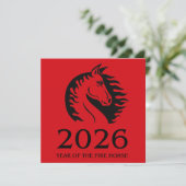 Year of the Horse Flat Greeting Card (Staand voorkant)