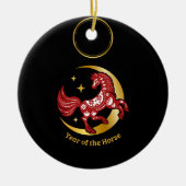 Year of the Horse Lunar Keramisch Ornament (Voorkant)