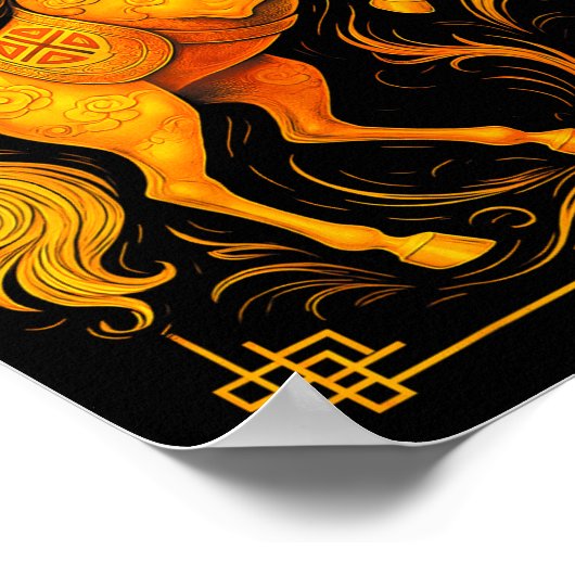 Year Of The Horse Lunar New Year Chinese New Year  Poster (Hoek)