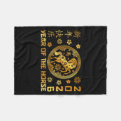 Year Of The Horse Lunar New Year Happy Chinese New Fleece Deken (Voorkant (Horizontaal))