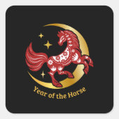 Year of the Horse Lunar Vierkante Sticker (Voorkant)