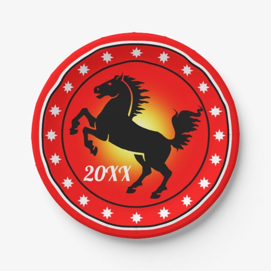 Year of the Horse Papieren Bordje (Voorkant)
