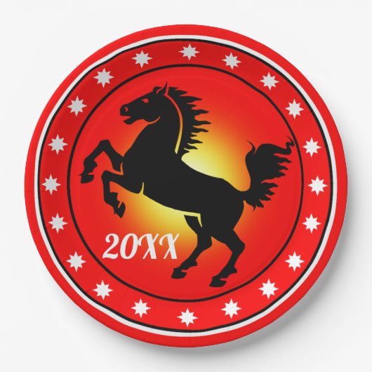 Year of the Horse Papieren Bordje (Voorkant)