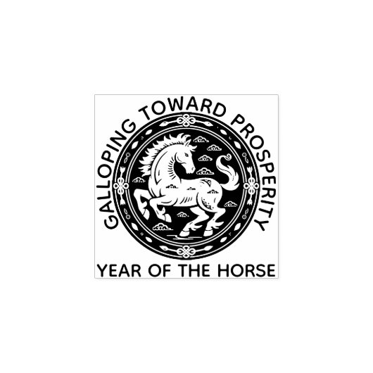 Year of the Horse Prosperity Chinese Zodiac Art Rubberstempel (Afrduk)