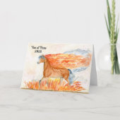 Year of the Horse with Fire Happy New Year 2026 Kaart (Voorkant)