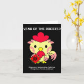 Year Of The Rooster Chinese Zodiac Lunar New Year  Kaart (Gele Bloem)