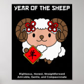Year Of The Sheep Chinese Zodiac Lunar New Year  Poster (Voorkant)
