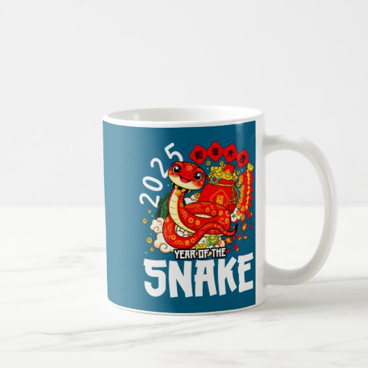 Year Of The Snake 2025 Chinese New Year 2025 Red S Koffiemok (Rechts)
