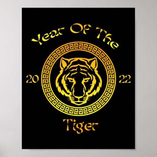 Year Of The Tiger 2022 Circular Asian Chinese New  Poster (Voorkant)