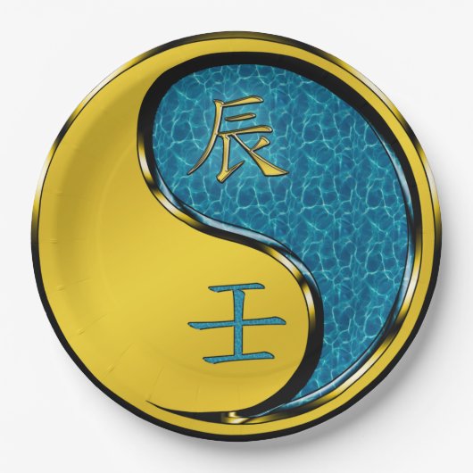 Year of the Water Dragon Papieren Bordje (Voorkant)