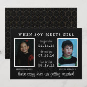 Yearbook Foto | Foto Opslaan Datum bekendmaking Save The Date (Voorkant / Achterkant)