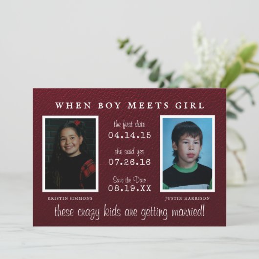 Yearbook Foto | Foto Opslaan Datum bekendmaking Save The Date (Staand voorkant)
