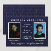 Yearbook Foto | Foto Opslaan Datum bekendmaking Save The Date (Voorkant / Achterkant)