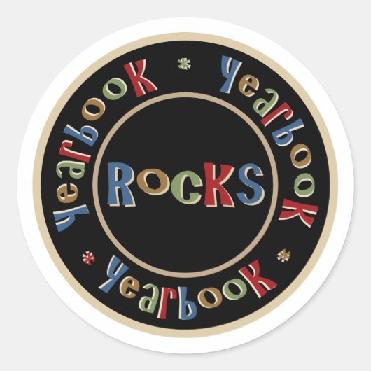 Yearbook Rocks Ronde Sticker (Voorkant)