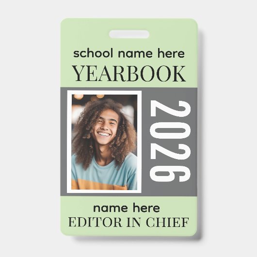 Yearbook Staff Badge Fully Customizable (Voorzijde)